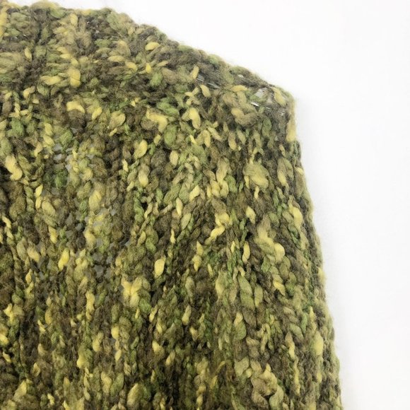THE LIMITED Handmade Green Wool Woven Cardigan M - Picture 3 of 5